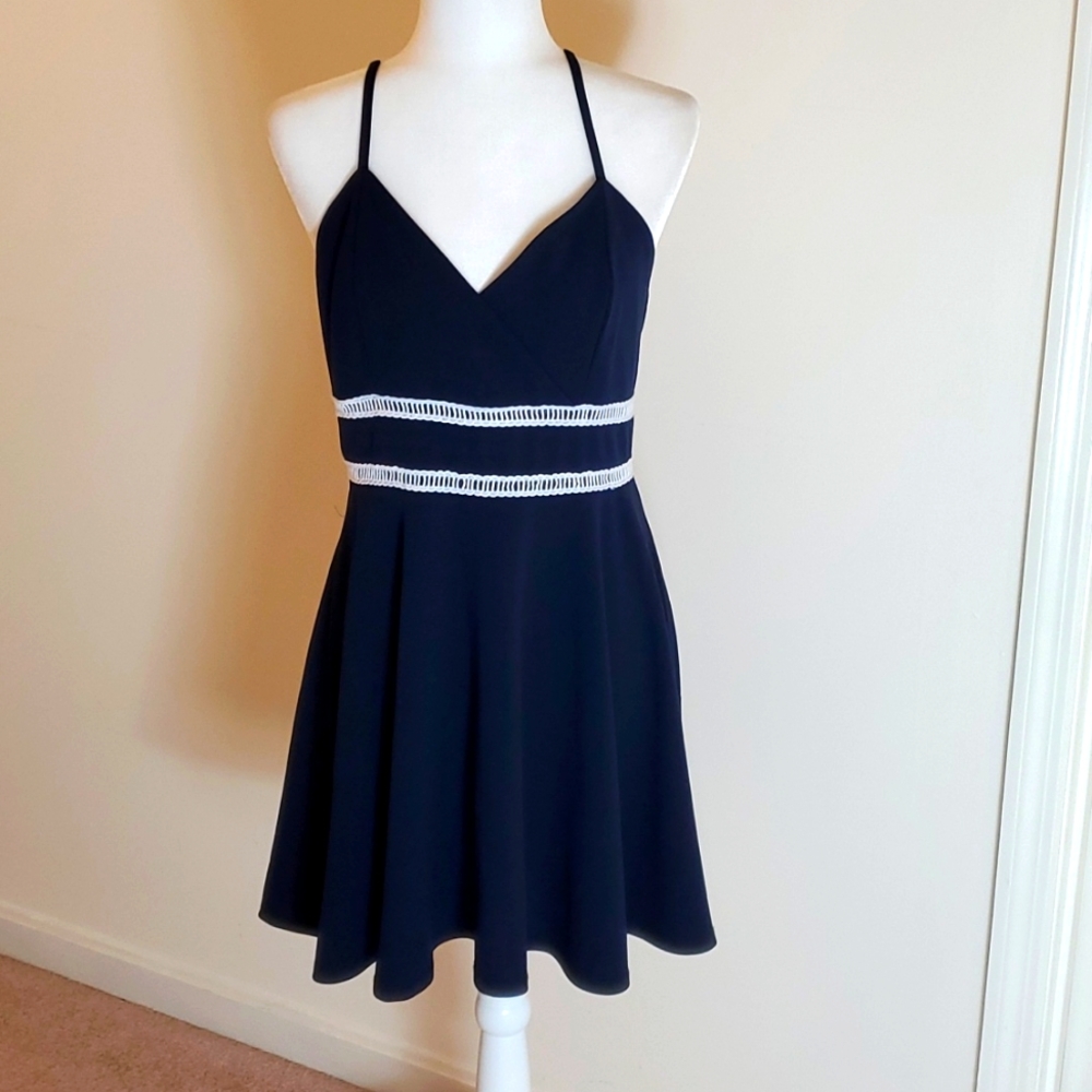 Mi Ami blue spghetti strap midi sundress